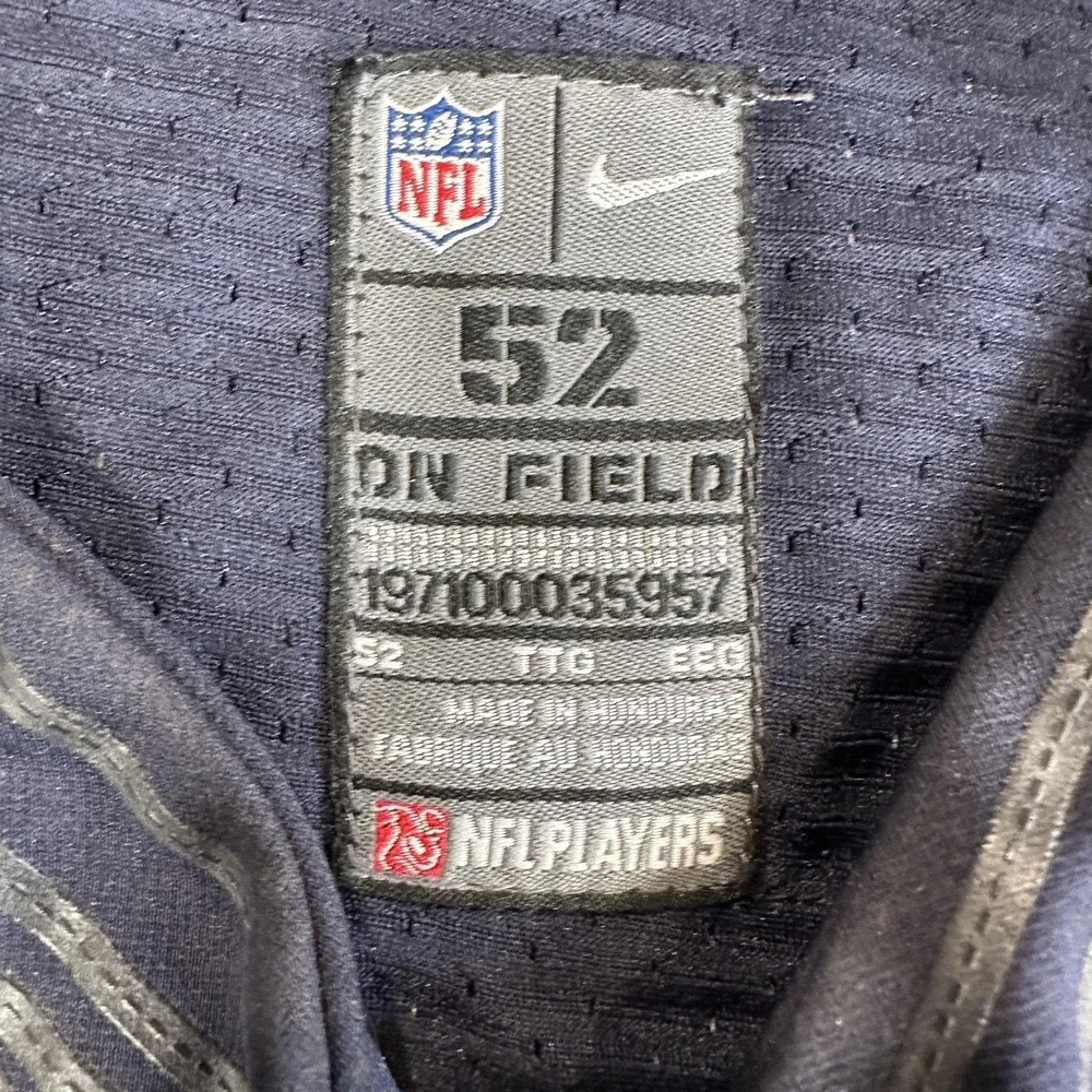 Seattle Seahawks Jersey Mens 52 Blue NFL Football Russell Wilson 3 Nike On Field